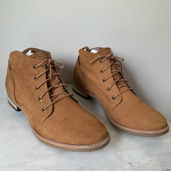 DIBA TRUE Leather booties chestnut Suede lace up chunky ankle boot 10 - Picture 16 of 16